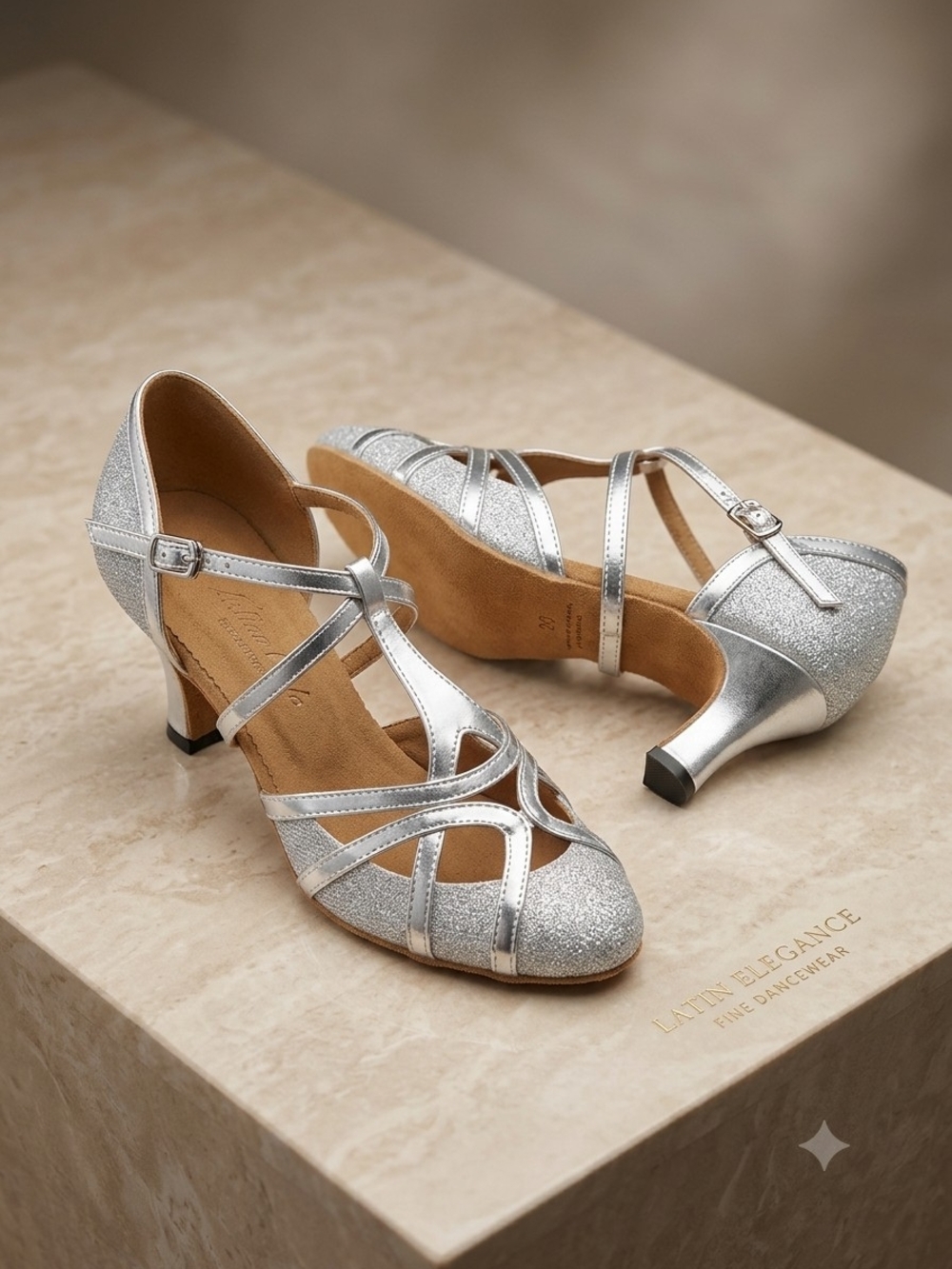 Silver Women's Strappy Dance Heels #159